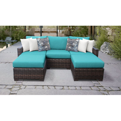 Averionna 98'' High-Density Polyethylene (HDPE) Wicker Outdoor Patio Sectional