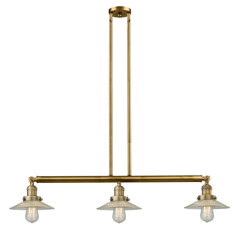 Luminaire suspendu linéaire à 3 lumières pour îlot de cuisine Miramontes, Cuivre antique, Ampoule DEL 6 watts Vinage