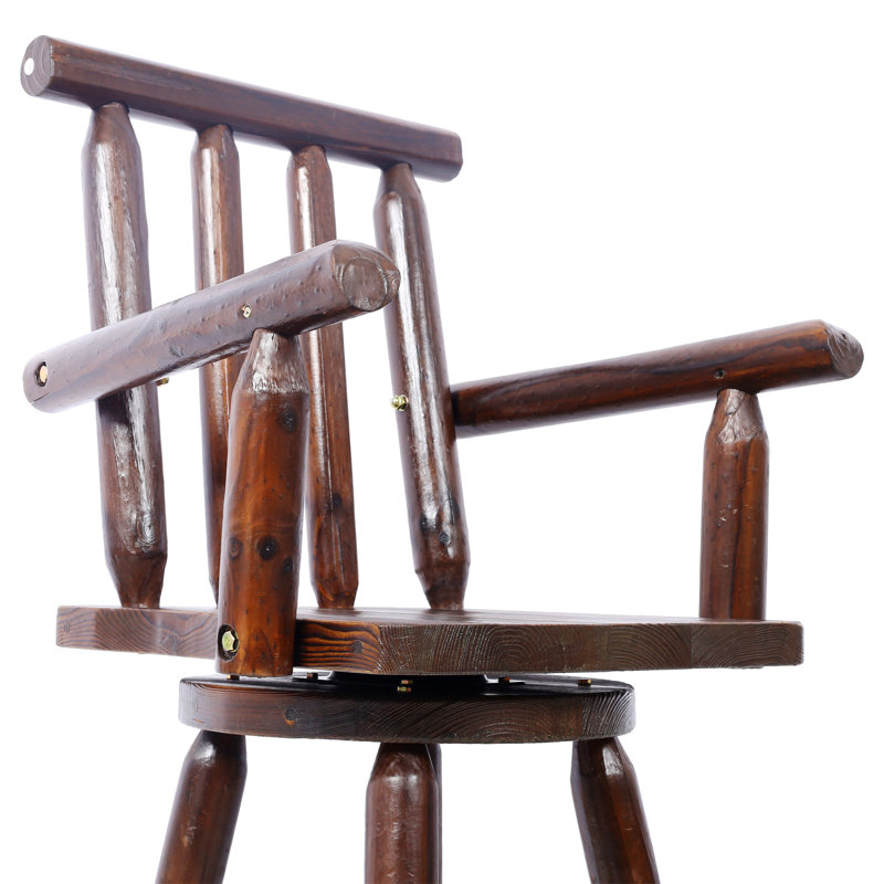 Tabouret de bar rustique en bois de sapin (sans la table), Brun