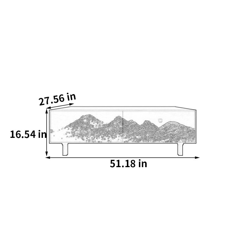 Table basse française avec rangement peint rétro, Blanc