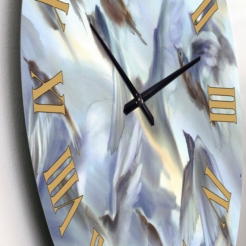 Horloge murale à vol d'oiseau volant sur fond pastel II Silhouttes, Petit