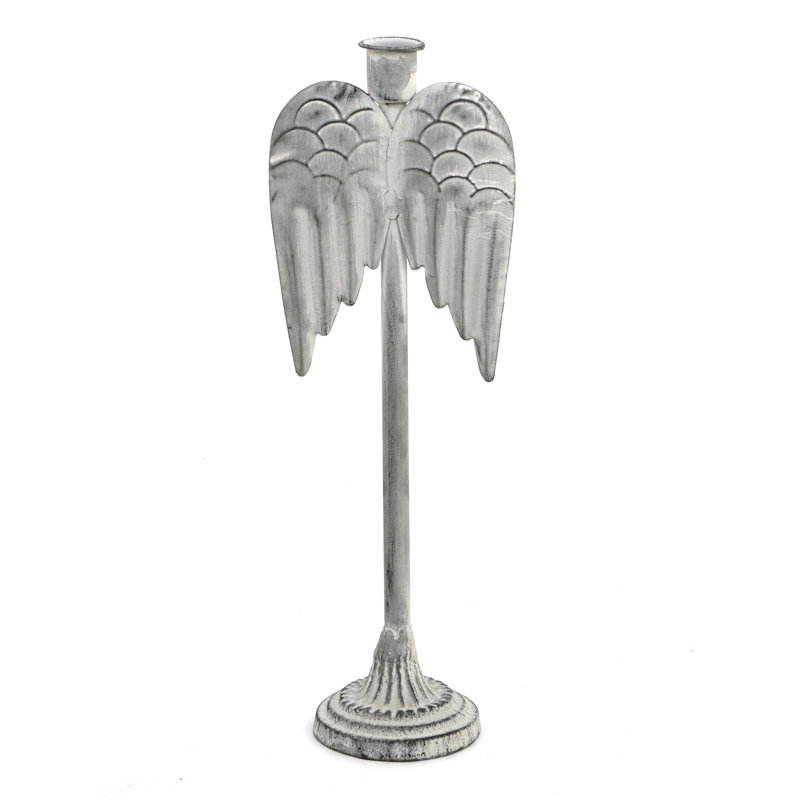 Bougeoir de table en fer, H 12,6 po x l 4,3 po x P 3 po