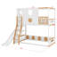 Lit mezzanine pour enfants avec glissade et aire de jeux inférieure polyvalente délimitée par des garde-corps-670303635-670303645