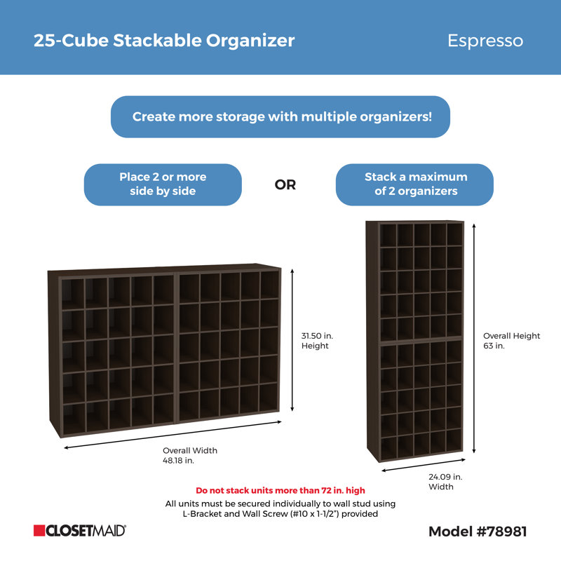 Stackable Organizers 12 Pair Shoe Rack, Espresso