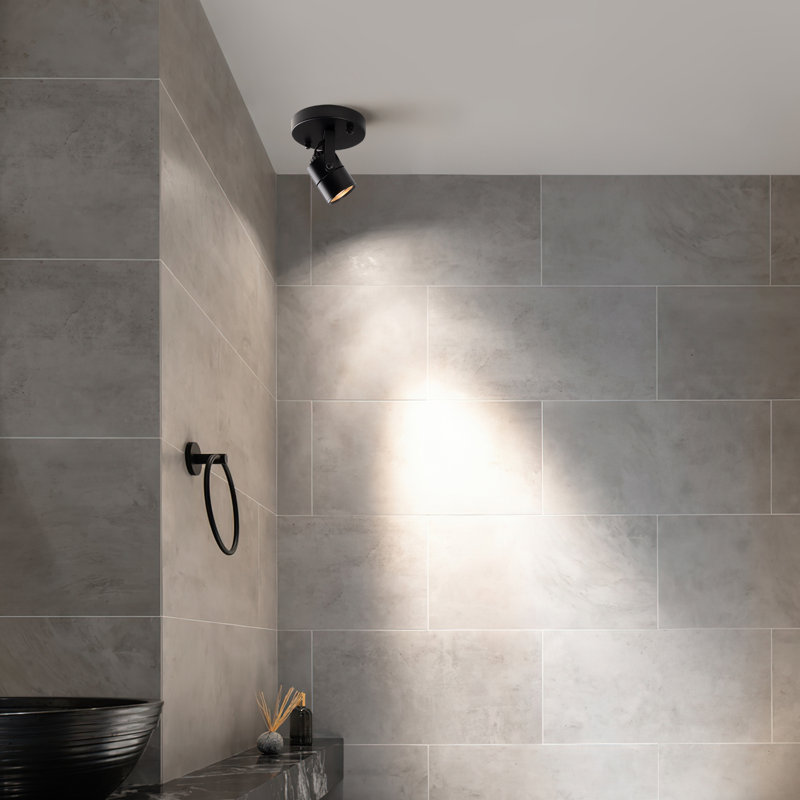 Projecteur de plafond noir à DEL remplaçable avec ampoule à DEL 8 W GU10 3000K 90 IRC à angle de 38 °