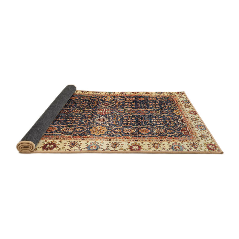 Tapis abstrait à motif abstrait moderne, Rond 5 pi