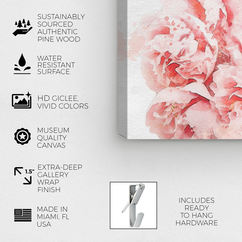 Fleurs et fleurs de parfum - impression, H 24 po x l 36 po, Toile tendue