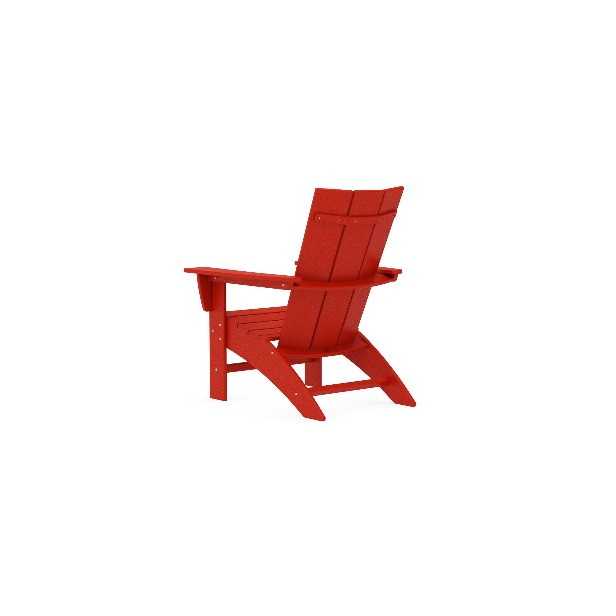 POLYWOOD Modern Curveback Adirondack Chair, Sunset Red
