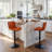 Swivel Height Adjustable Bar Stools Faux Leather Upholstered Counter Stools With Metal Frame-662277687