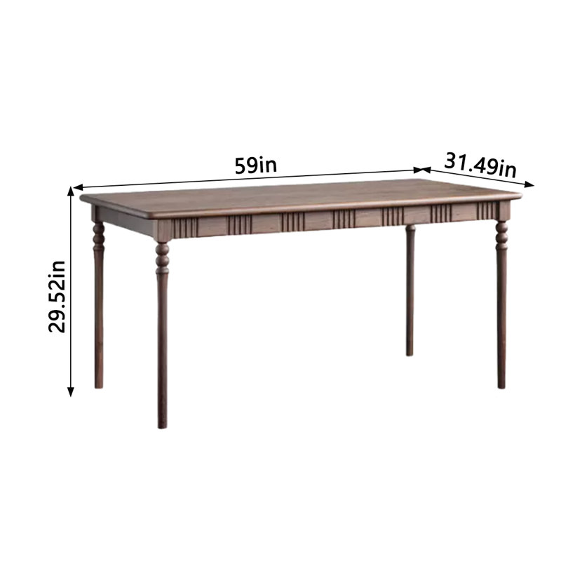 Rectangular solid wood simple dining table
