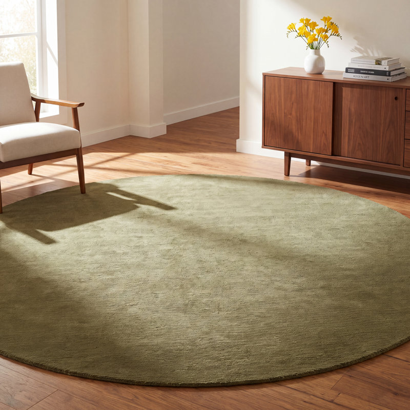 Crowe Hand Loomed Wool Area Rug, Round 8'