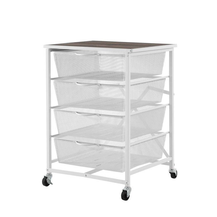 Naythen 4 Drawer Storage Drawer with Locking Wheels