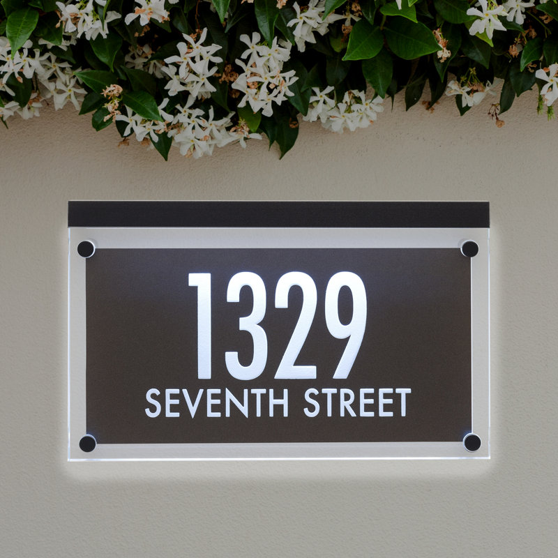 Plaque d'adresse 2 lignes Futura, Oui, Noir