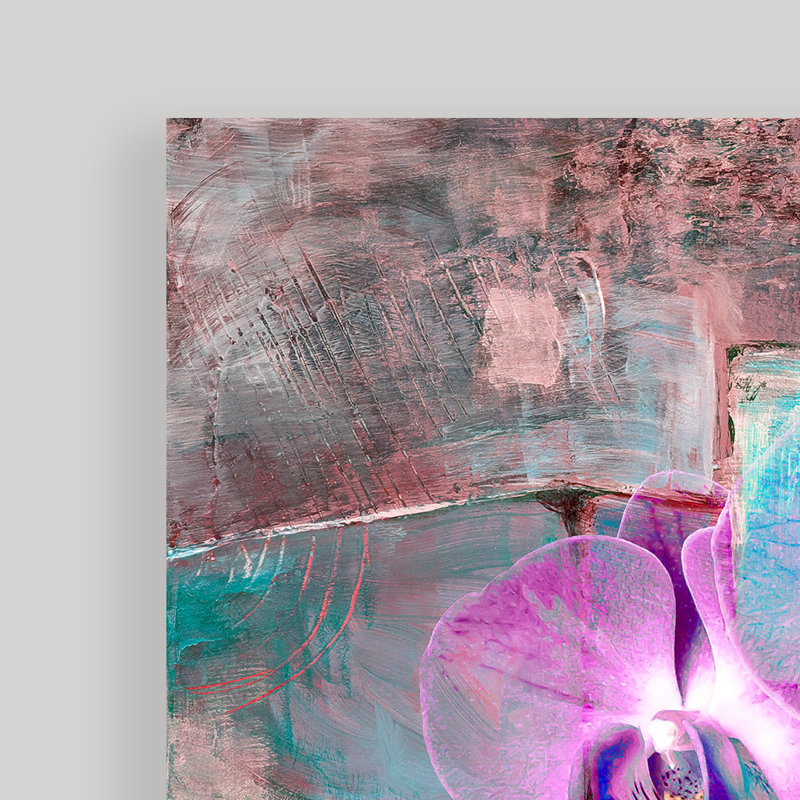 " Painted Petals XIX " by Tristan Scott 3 - Pieces, 40" H x 60" W, Framed Print without Mat, Natural