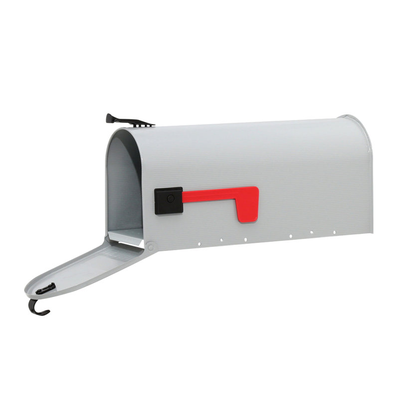 Grayson Medium Gray Steel Post Mount Mailbox