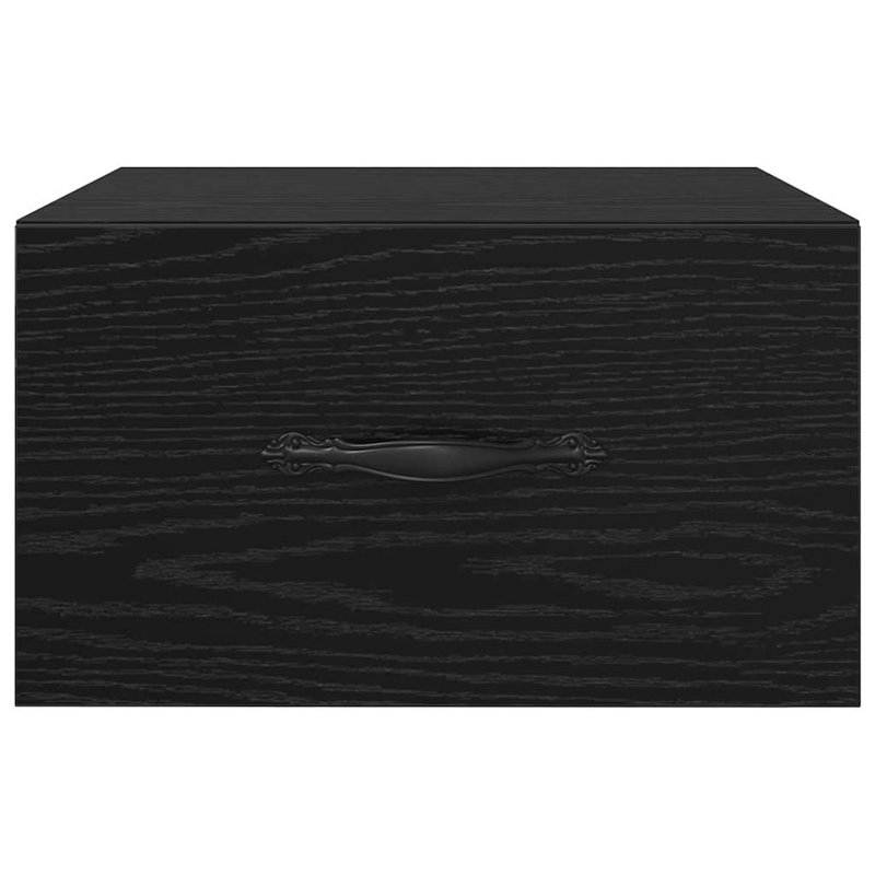 35cm W Manufactured Wood Bedside Table, Black Oak