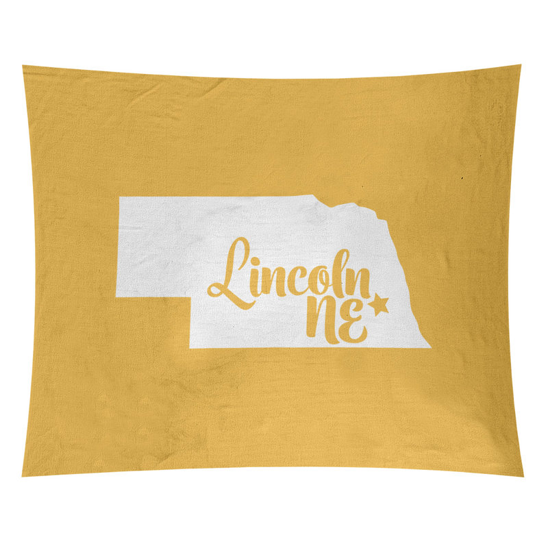 Tapisserie Lincoln Nebraska, H 27,5 po x l 37,5 po, Jaune