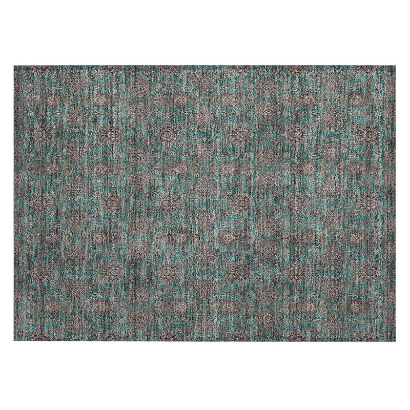 Naadiya Washable Floral Indoor / Outdoor Rug, Rectangle 1'8" x 2'6"
