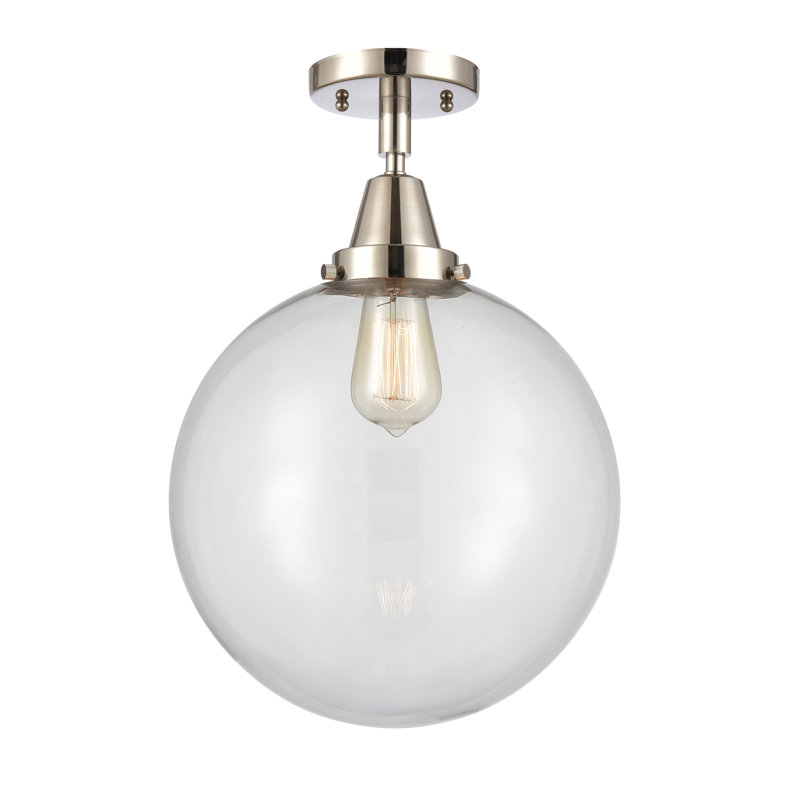 Alphonsa Glass Flush Mount, Led, No, Polished Nickel