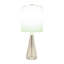 Lampe de table élégante avec base en cristal et métal pour chambre à coucher - Lampe de chevet ou de bureau moderne pour le salon ou les petites tables d'appoint - 23 po, transparent et blanc
