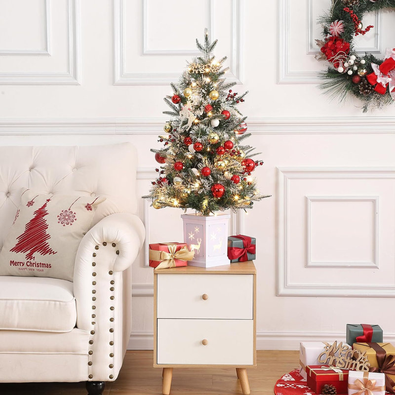 36' H Lighted Artificial Christmas Tree