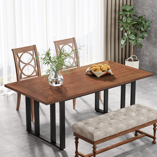 17 Stories Boccard Metal Base Dining Table | Wayfair