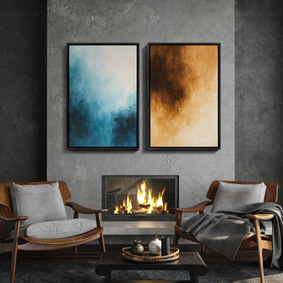 Art mural encadré, rétro, antique, classique pour chambre à coucher - 16 po x 24 po x 2 panneaux
