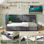 Linen Daybed with Storage Drawers, Charging Station & RGB LED Headboard
