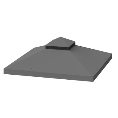 10X10 Ft Outdoor Gazebo Canopy Replacement - Double Layered Protected, Fade Resistance Enjoy Beauty Gray Tiered Protected Water Fun