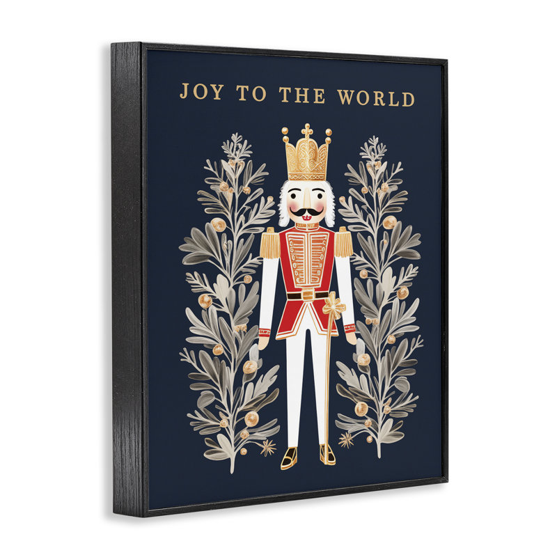 «Joy To World», Casse-noisette encadrée, design par Heidi Kuntz, H 14 po x l 11 po, Giclée encadrée noir minuit