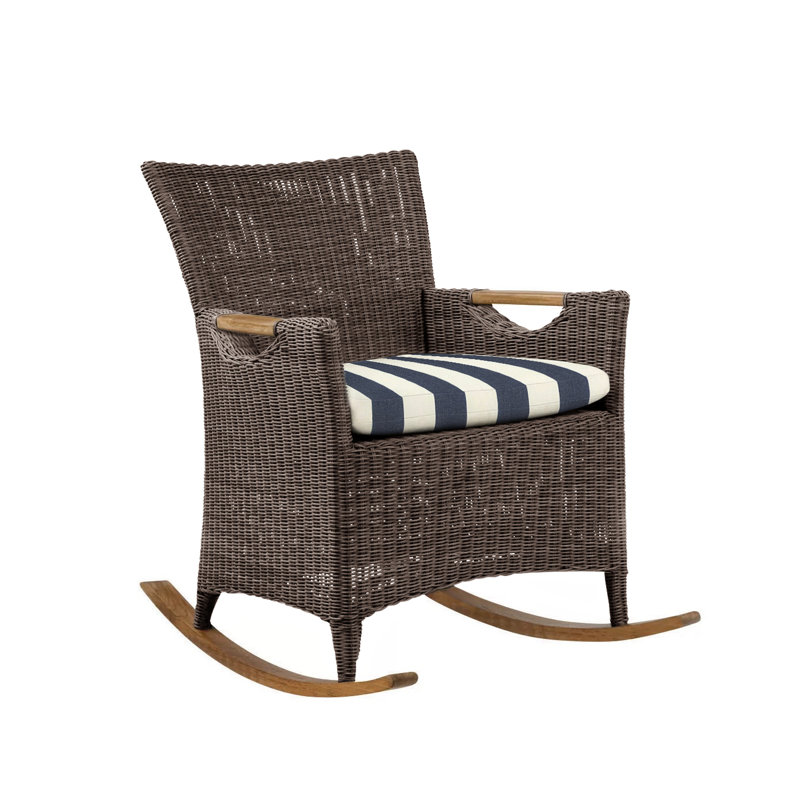 Culebra Outdoor Rocker Chair, Fog Rain, Culebra Cobblestone