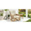 Siège berçant Modern Elegance en beige avec assise confortable et base coussins en bois-1605912714