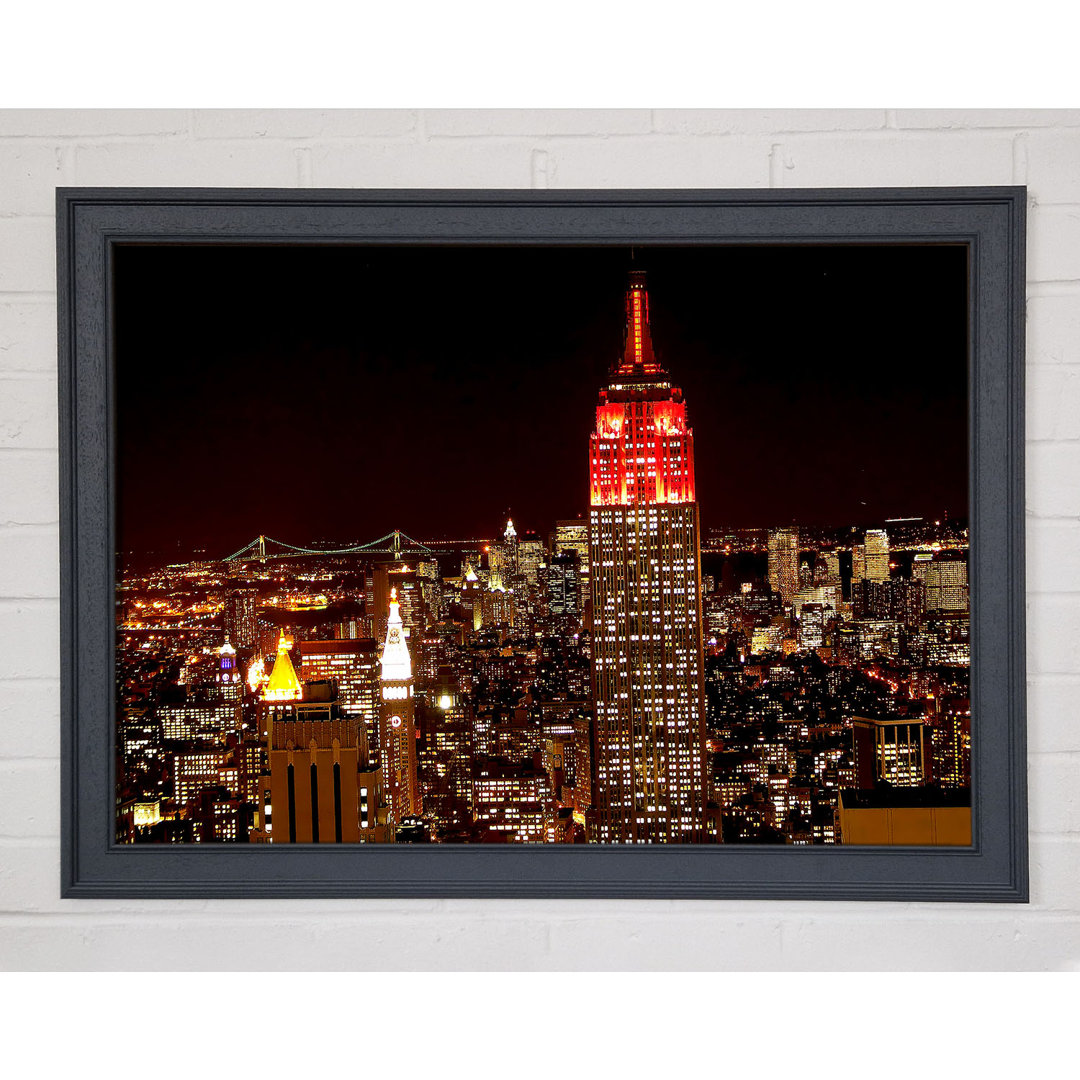 New York Empire State Red Top - Einzelner Bilderrahmen Kunstdrucke