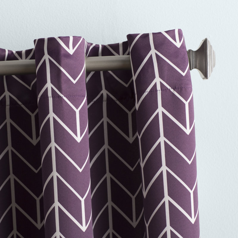 Polyester Chevron Blackout Curtain Panel - Basics by Wayfair™, 40" W x 84" L, Stone