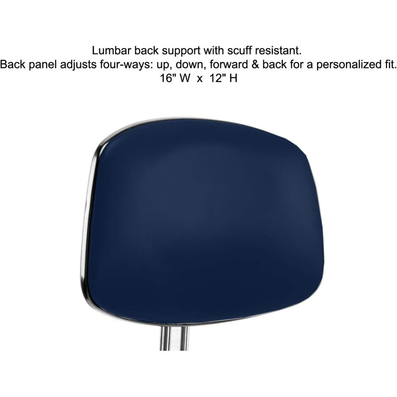 PERCH Cleanroom Chair, Royal Blue Vinyl, 20"