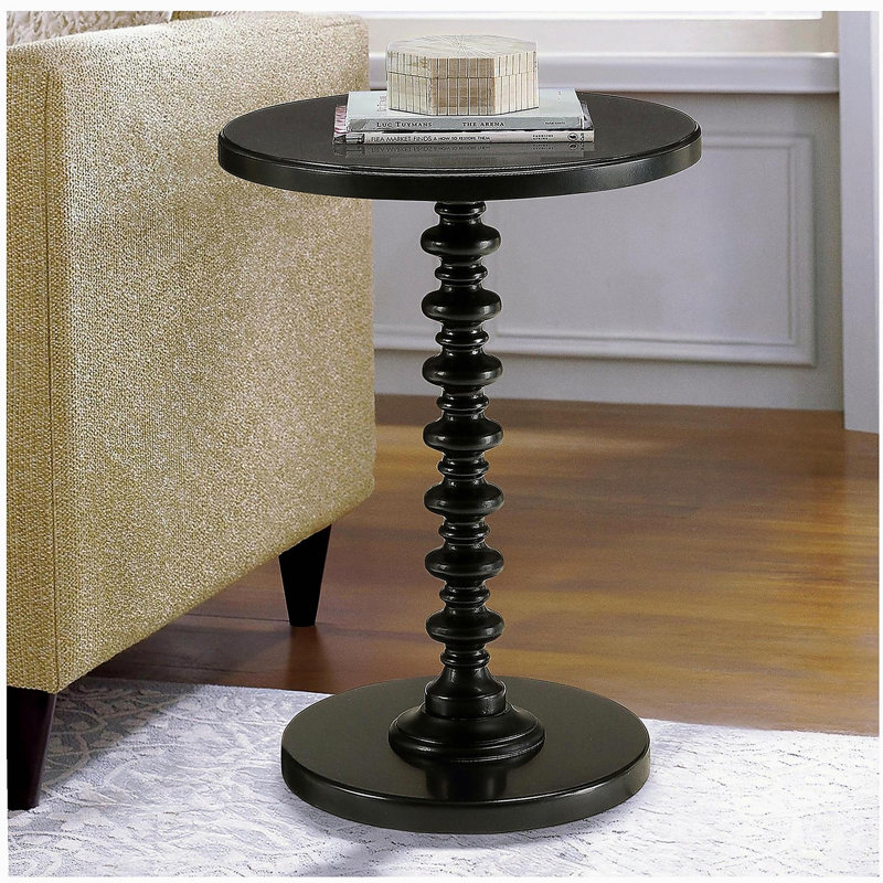 Table d'appoint ronde noire en bois