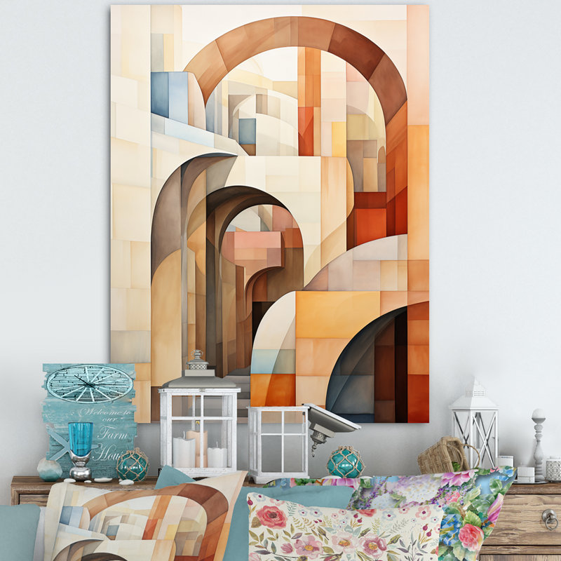 «Iqraa Beige Bridge Dynamic Archway», reproduction sur toile, H 32 po x l 16 po x P 1 po, Toile tendue