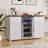 Large Coffee Bar Cabinet with Fridge Space, Mini Fridge Cabinet with Wine Storage, Buffet Sideboard Table for Home, Fluted Modern Design,53.2" L，White-1086345892