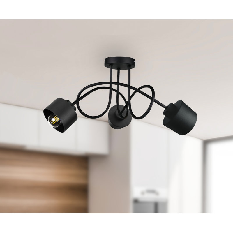 Barnaton Flush Mount, Black, Black