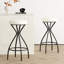 Tabouret de bar en velours moderne sans dossier de 2 avec sièges blanc crème et structure en métal noir pour l'intérieur-10453526