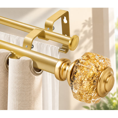 Modern  Gold Double Curtain Rod set