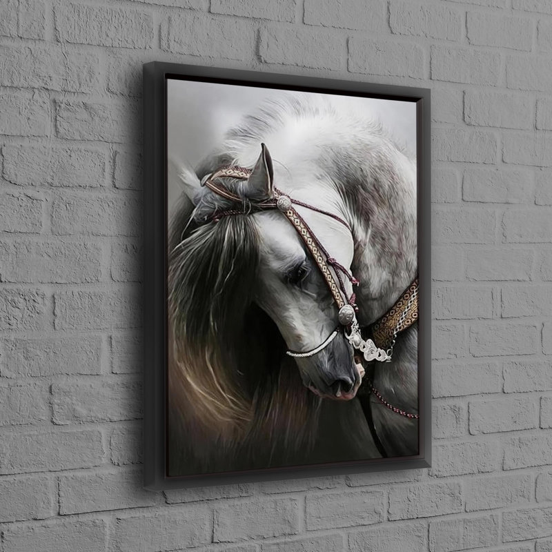 Print on Canvas, 70 cm H x 100 cm W, Black Floater Framed