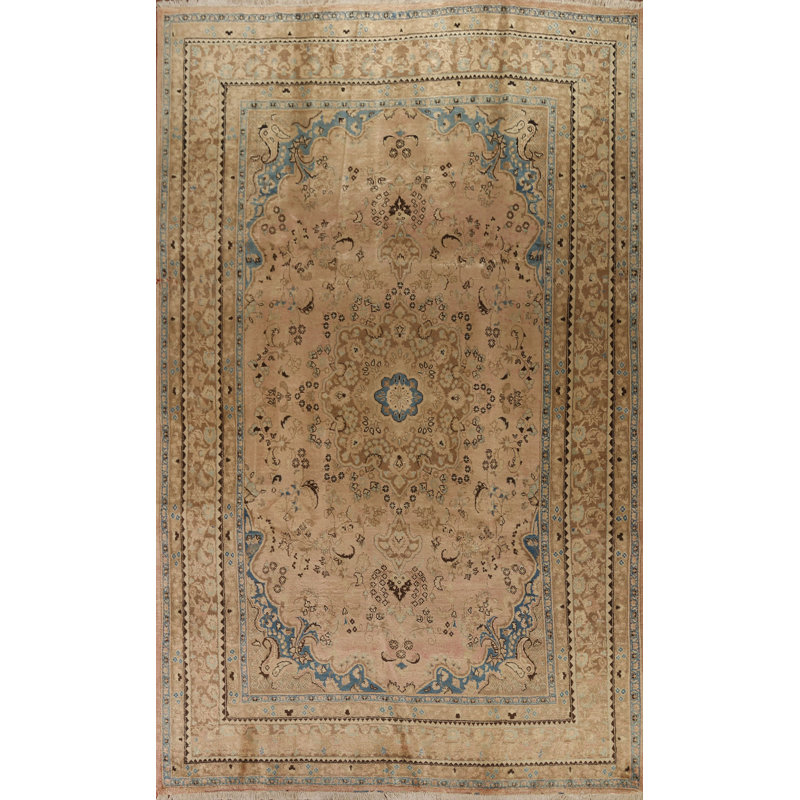 Tapis persan rétro en laine Mashad