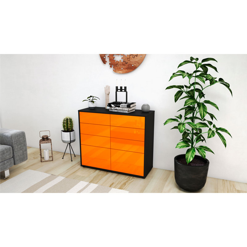 Ravenwood 92cm Sideboard, Anthracite/High-gloss orange
