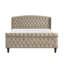 Mobilier de chambre à coucher moderne avec lit plateforme tapissier grand et brun capitonné doux-132935133