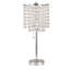 Lampe de table 20,25 po en métal avec finition argentée, abat-jour en cristal