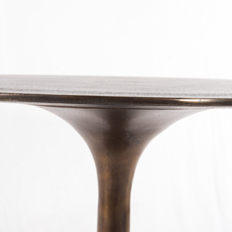 Tulip Aluminum Side Table, Antique Rust