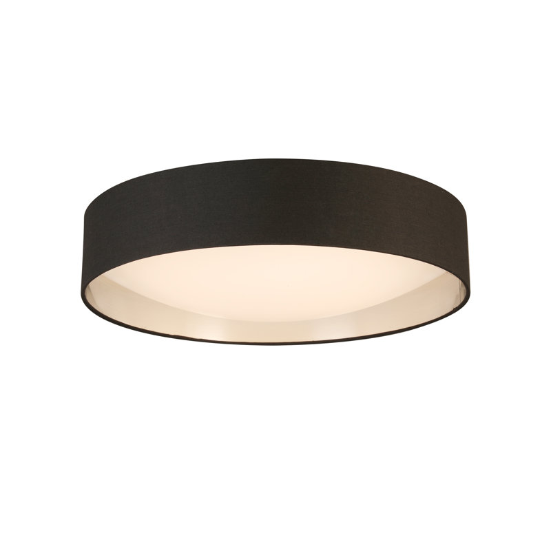 Plafonnier encastré 1 lumière DEL Murphie, Noir / Nickel brossé, H 4,53 po x l 19,88 po x P 19,88 po