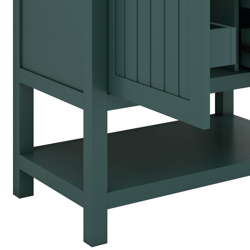 Armoire de meuble-lavabo de style transitionnel de 30 pouces avec lavabo en céramique élégant