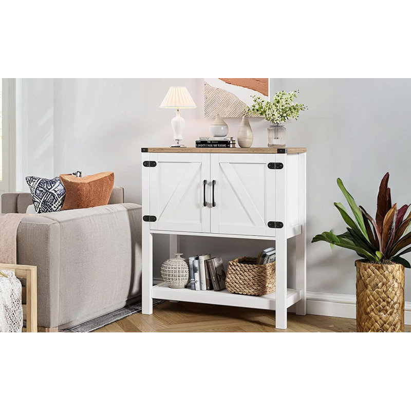 Table basse de style campagnard avec armoire 2 portes Farmhouse Accent